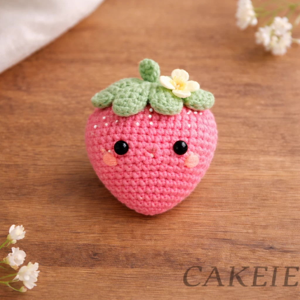 Crochet Mini Strawberry Plush